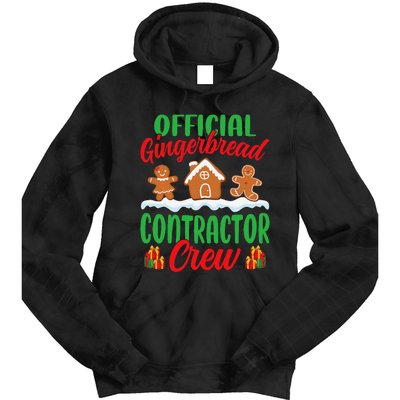 Gingerbread House Contractor Crew Funny Christmas Tie Dye Hoodie