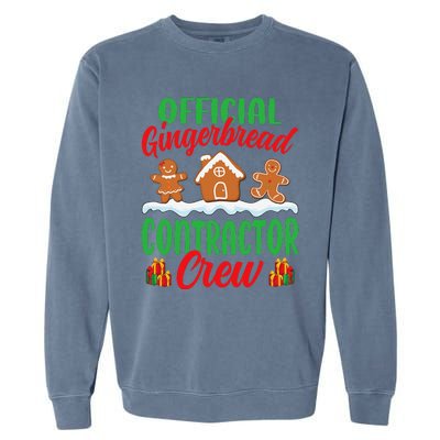 Gingerbread House Contractor Crew Funny Christmas Garment-Dyed Sweatshirt