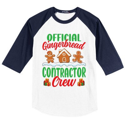 Gingerbread House Contractor Crew Funny Christmas Baseball Sleeve Shirt