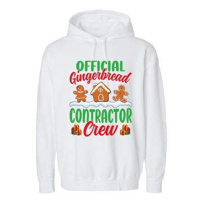 Gingerbread House Contractor Crew Funny Christmas Garment-Dyed Fleece Hoodie