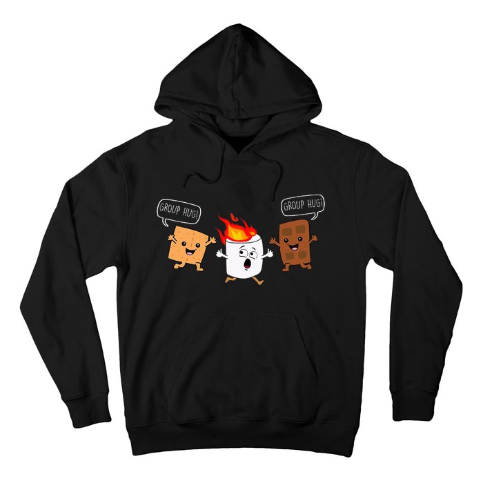 Group Hug Camping Campfire Chocolate Marshmallow SMores Hoodie