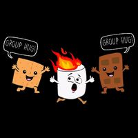 Group Hug Camping Campfire Chocolate Marshmallow SMores Impact Tech Backpack
