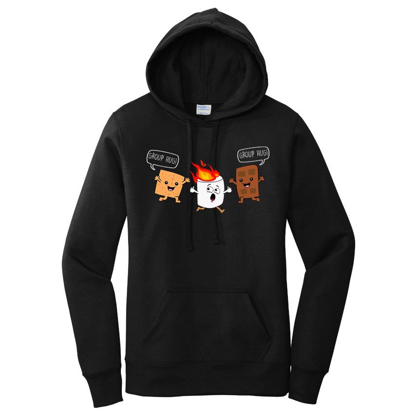Group Hug Camping Campfire Chocolate Marshmallow SMores Women's Pullover Hoodie