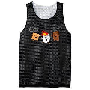 Group Hug Camping Campfire Chocolate Marshmallow SMores Mesh Reversible Basketball Jersey Tank