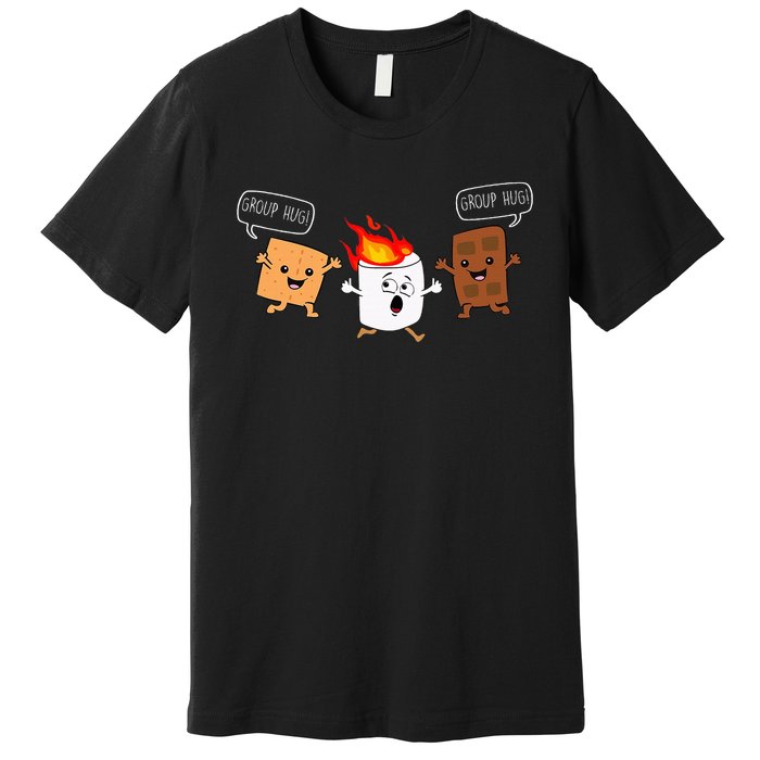 Group Hug Camping Campfire Chocolate Marshmallow SMores Premium T-Shirt