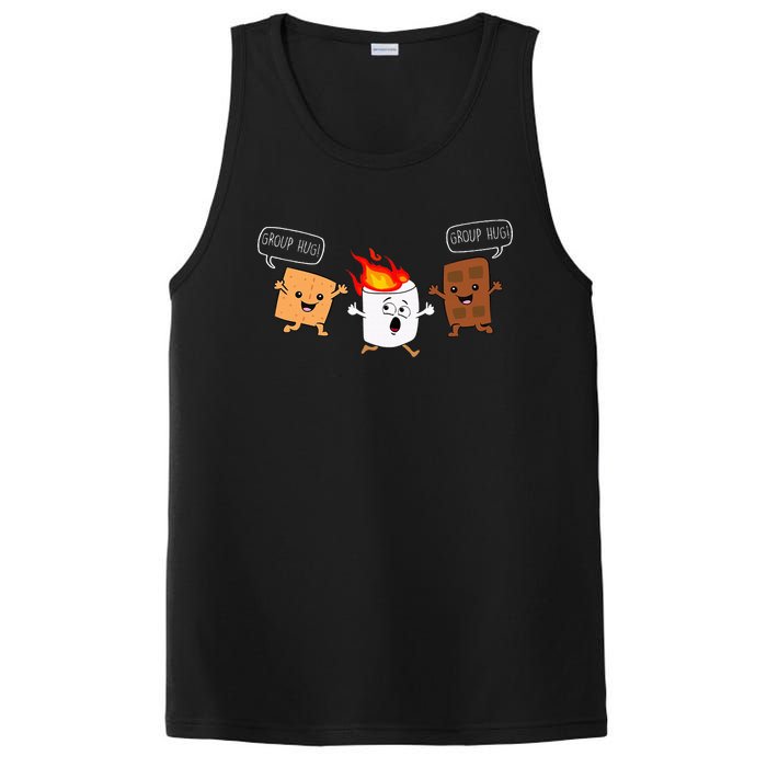 Group Hug Camping Campfire Chocolate Marshmallow SMores PosiCharge Competitor Tank