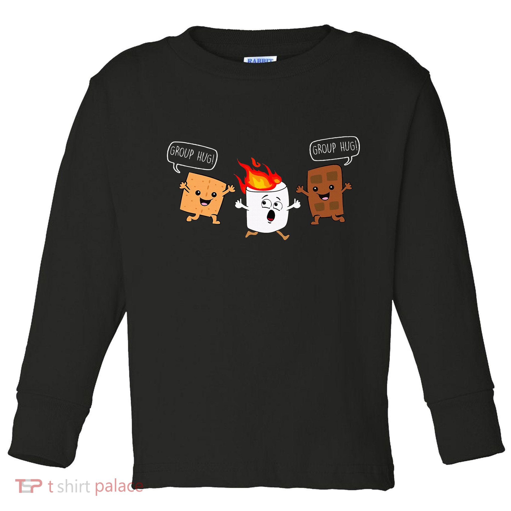 Group Hug Camping Campfire Chocolate Marshmallow SMores Toddler Long Sleeve Shirt