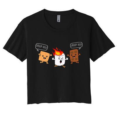 Group Hug Camping Campfire Chocolate Marshmallow SMores Crop Top