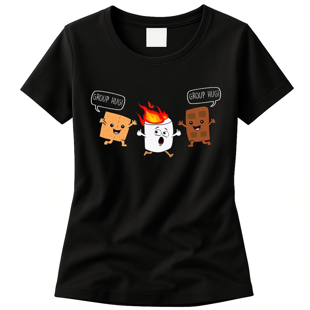 Group Hug Camping Campfire Chocolate Marshmallow SMores Womens T-Shirt