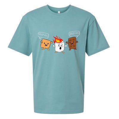 Group Hug Camping Campfire Chocolate Marshmallow SMores Sueded Cloud Jersey T-Shirt