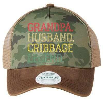 Grandpa Husband Cribbage Legend Vintage Cribbage Board Game Legacy Tie Dye Trucker Hat