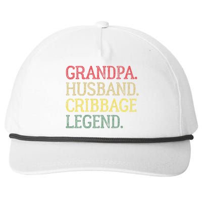 Grandpa Husband Cribbage Legend Vintage Cribbage Board Game Snapback Five-Panel Rope Hat