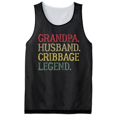 Grandpa Husband Cribbage Legend Vintage Cribbage Board Game Mesh Reversible Basketball Jersey Tank