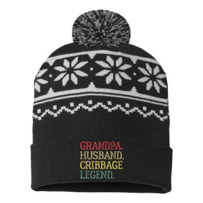 Grandpa Husband Cribbage Legend Vintage Cribbage Board Game USA-Made Snowflake Beanie