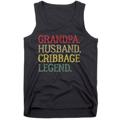 Grandpa Husband Cribbage Legend Vintage Cribbage Board Game Tank Top