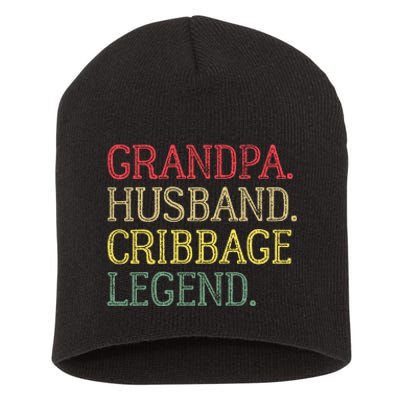 Grandpa Husband Cribbage Legend Vintage Cribbage Board Game Short Acrylic Beanie