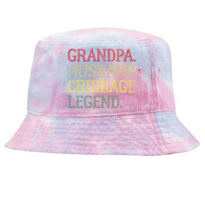 Grandpa Husband Cribbage Legend Vintage Cribbage Board Game Tie-Dyed Bucket Hat