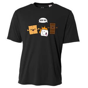 Group Hug Camping Campfire Chocolate Marshmallow S'Mores Cooling Performance Crew T-Shirt