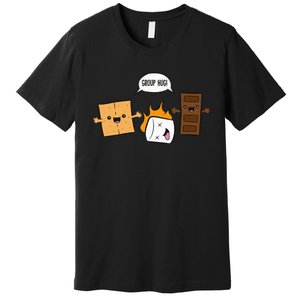 Group Hug Camping Campfire Chocolate Marshmallow S'Mores Premium T-Shirt