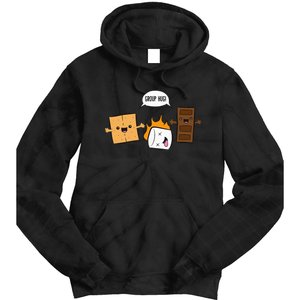 Group Hug Camping Campfire Chocolate Marshmallow S'Mores Tie Dye Hoodie