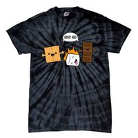 Group Hug Camping Campfire Chocolate Marshmallow S'Mores Tie-Dye T-Shirt