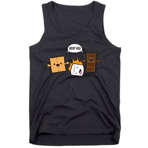 Group Hug Camping Campfire Chocolate Marshmallow S'Mores Tank Top