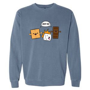 Group Hug Camping Campfire Chocolate Marshmallow S'Mores Garment-Dyed Sweatshirt