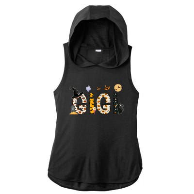 Gigi Halloween Costume Spider, Ghost, Pumpkin, Witch Hat Ladies PosiCharge Tri-Blend Wicking Draft Hoodie Tank