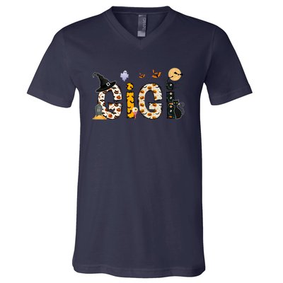 Gigi Halloween Costume Spider, Ghost, Pumpkin, Witch Hat V-Neck T-Shirt