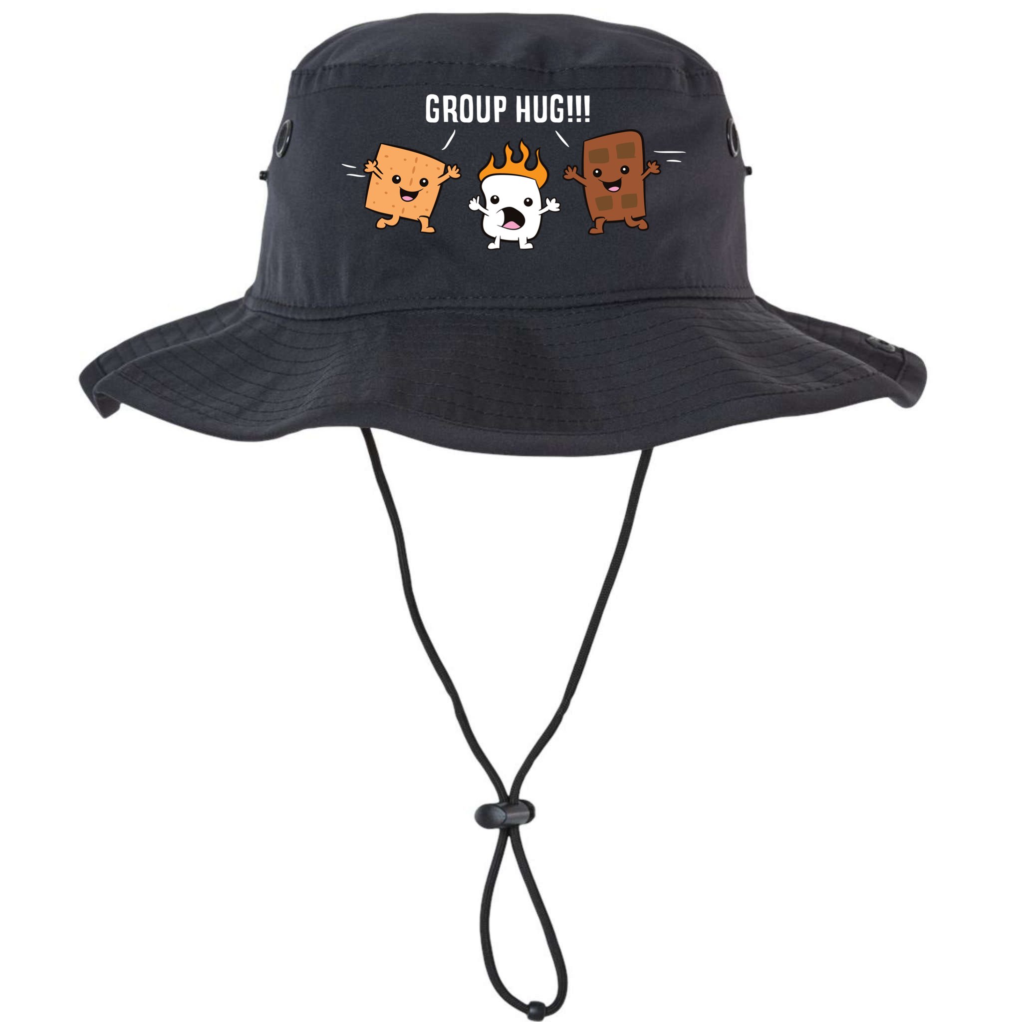 Group Hug Camping Campfire Chocolate Marshmallow S'mores Gift Bucket Hat