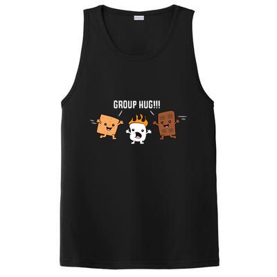 Group Hug Camping Campfire Chocolate Marshmallow S'mores Gift PosiCharge Competitor Tank