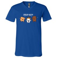 Group Hug Camping Campfire Chocolate Marshmallow S'mores Gift V-Neck T-Shirt