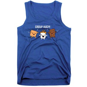 Group Hug Camping Campfire Chocolate Marshmallow S'mores Gift Tank Top