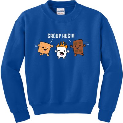 Group Hug Camping Campfire Chocolate Marshmallow S'mores Gift Kids Sweatshirt