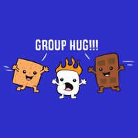 Group Hug Camping Campfire Chocolate Marshmallow S'mores Gift Zip Tote Bag