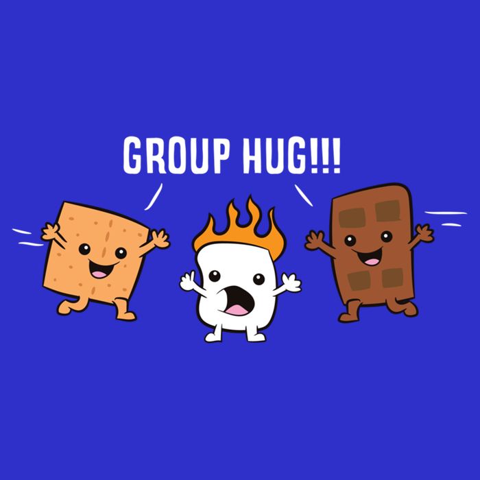 Group Hug Camping Campfire Chocolate Marshmallow S'mores Gift Zip Tote Bag