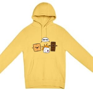 Group Hug Camping Campfire Chocolate Marshmallow SMores Premium Pullover Hoodie