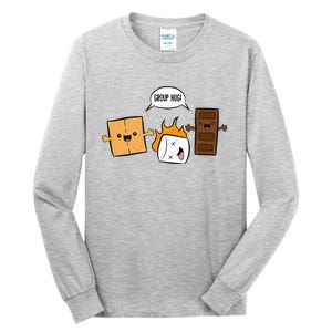 Group Hug Camping Campfire Chocolate Marshmallow SMores Tall Long Sleeve T-Shirt