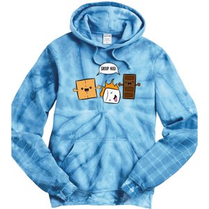 Group Hug Camping Campfire Chocolate Marshmallow SMores Tie Dye Hoodie