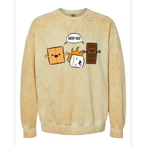 Group Hug Camping Campfire Chocolate Marshmallow SMores Colorblast Crewneck Sweatshirt