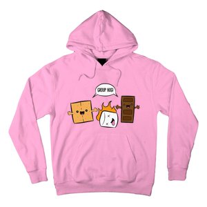 Group Hug Camping Campfire Chocolate Marshmallow SMores Hoodie