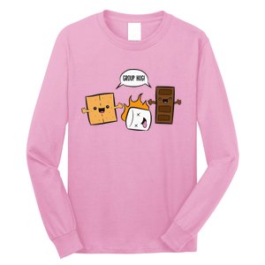 Group Hug Camping Campfire Chocolate Marshmallow SMores Long Sleeve Shirt