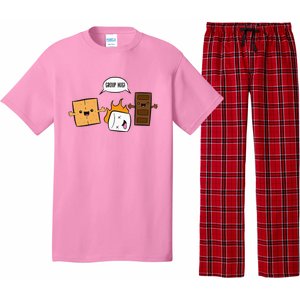 Group Hug Camping Campfire Chocolate Marshmallow SMores Pajama Set