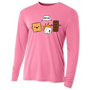 Group Hug Camping Campfire Chocolate Marshmallow SMores Cooling Performance Long Sleeve Crew