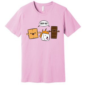 Group Hug Camping Campfire Chocolate Marshmallow SMores Premium T-Shirt