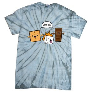 Group Hug Camping Campfire Chocolate Marshmallow SMores Tie-Dye T-Shirt