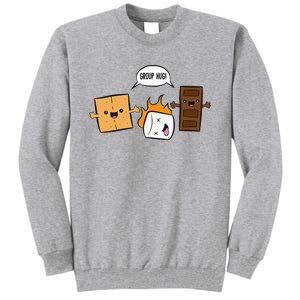 Group Hug Camping Campfire Chocolate Marshmallow SMores Tall Sweatshirt