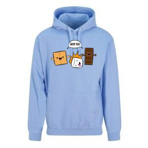 Group Hug Camping Campfire Chocolate Marshmallow SMores Unisex Surf Hoodie