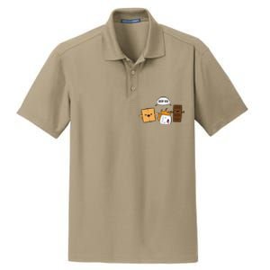 Group Hug Camping Campfire Chocolate Marshmallow SMores Dry Zone Grid Polo