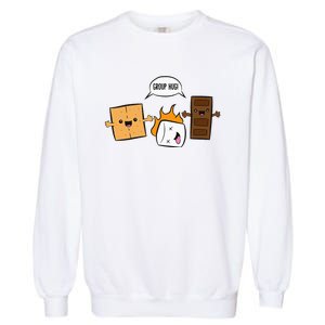 Group Hug Camping Campfire Chocolate Marshmallow SMores Garment-Dyed Sweatshirt